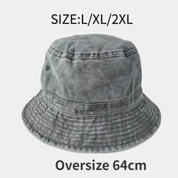2025 Big Head Plus Size Bucket Hats for Men Women Pure Cotton Panama Fisherman Cap Korean 59cm 60cm 62cm 63cm Sun Hat Bob Homme