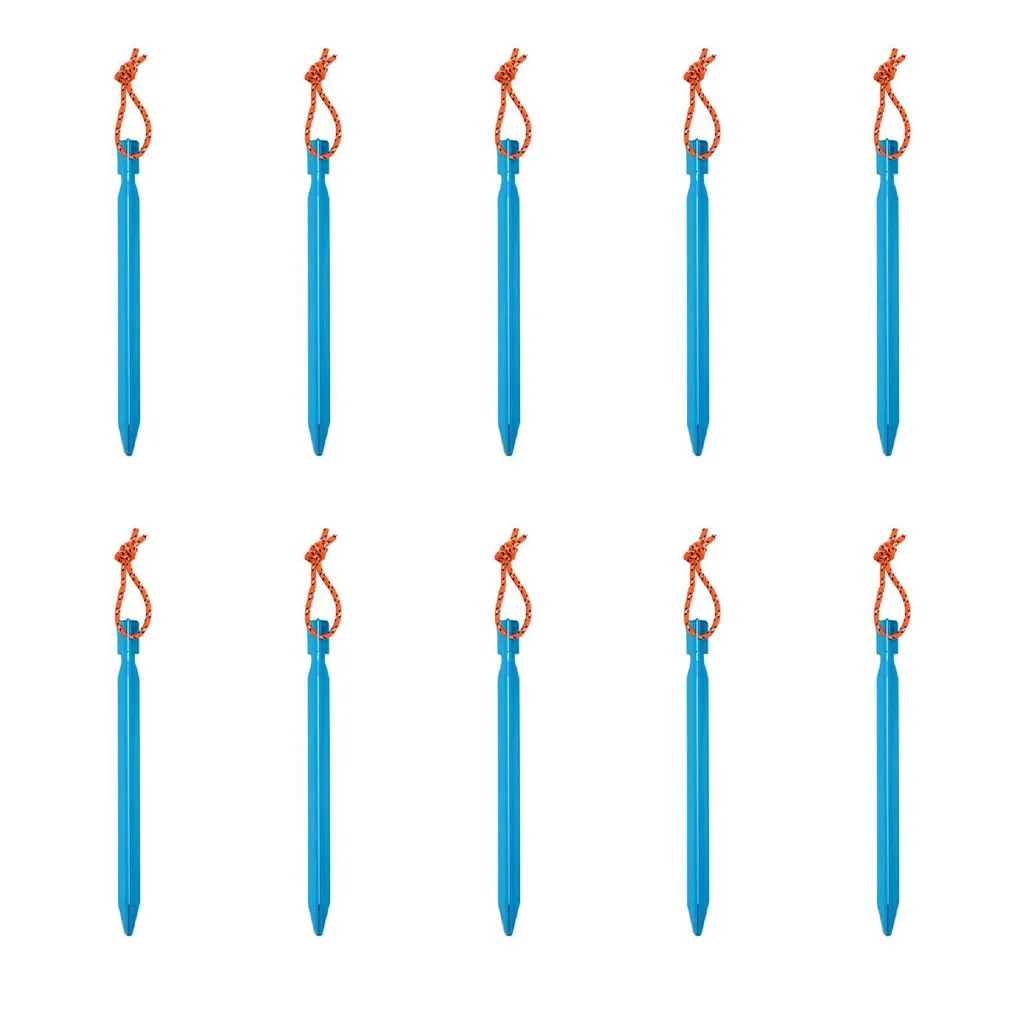 Pack of 10 Tent Pegs Camping Outdoor Backpacking Portable Canopy Stakes Reusable Garden Inserting Hammock Nails