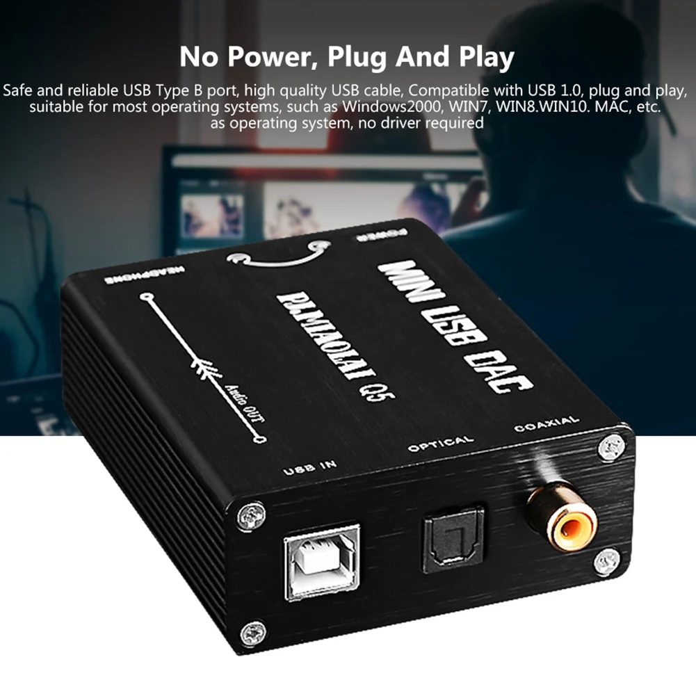 Q5 HIFI PCM2704 OTG Audio Decoder Computer External USB Sound Card to RCA Audio/Fiber/Coaxial Digital Signal Output