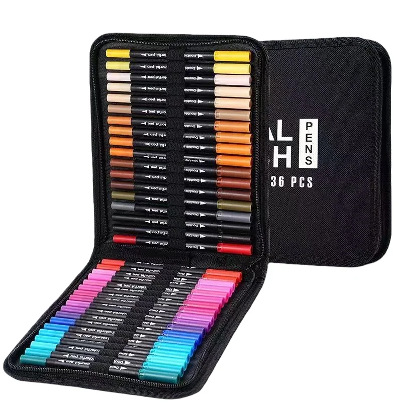 

Черный складной пенал на 36 карандашей, профессиональный пенал для рисования, сумка для карандашей, студенческие канцелярские принадлежности