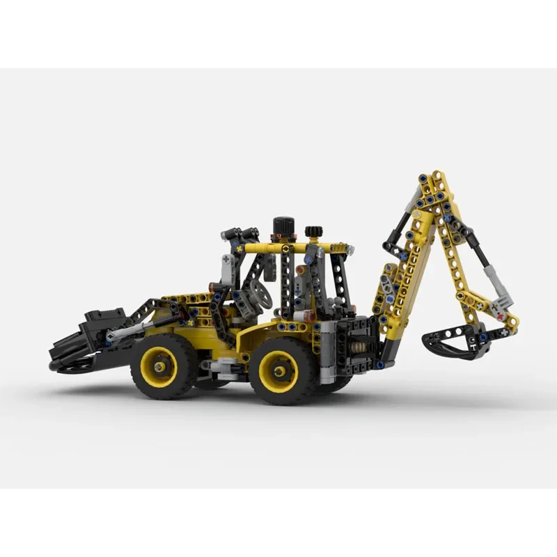 MOC-224318 Klassisches neues Baggerlader-Ziegelmodell, 571-Teile, kreatives Spielzeuggeschenk für Jungen, Kindergeburtstag und Weihnachten