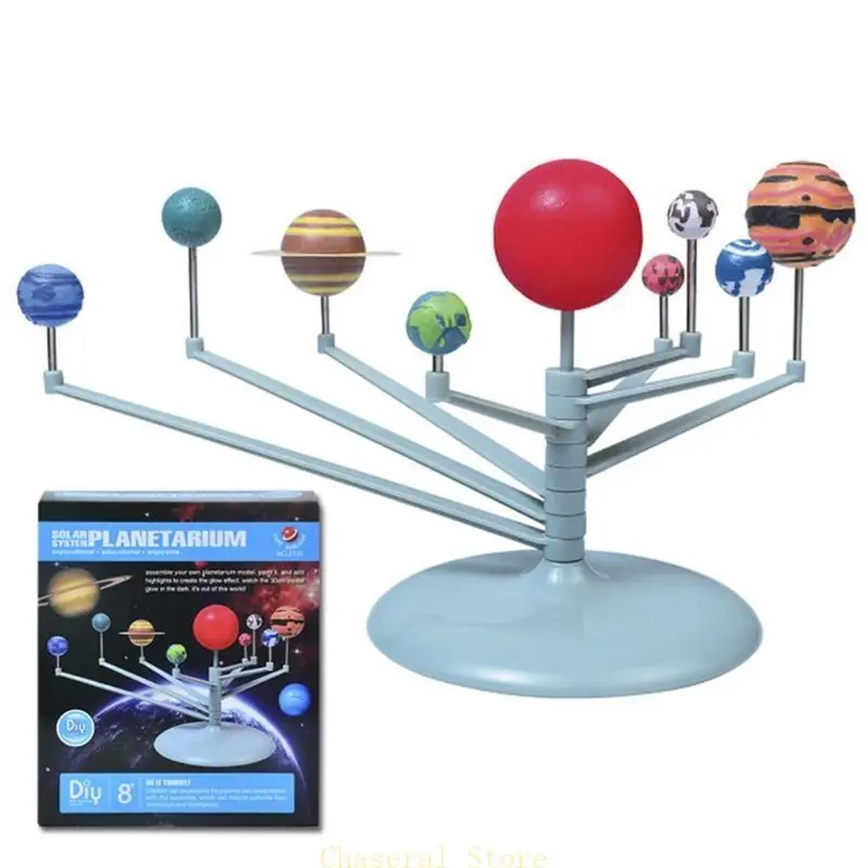 Kids Cartoon Solar Model Solar System Accessories Painting Funny Table Best Gift Planetarium Model Assembling Toy