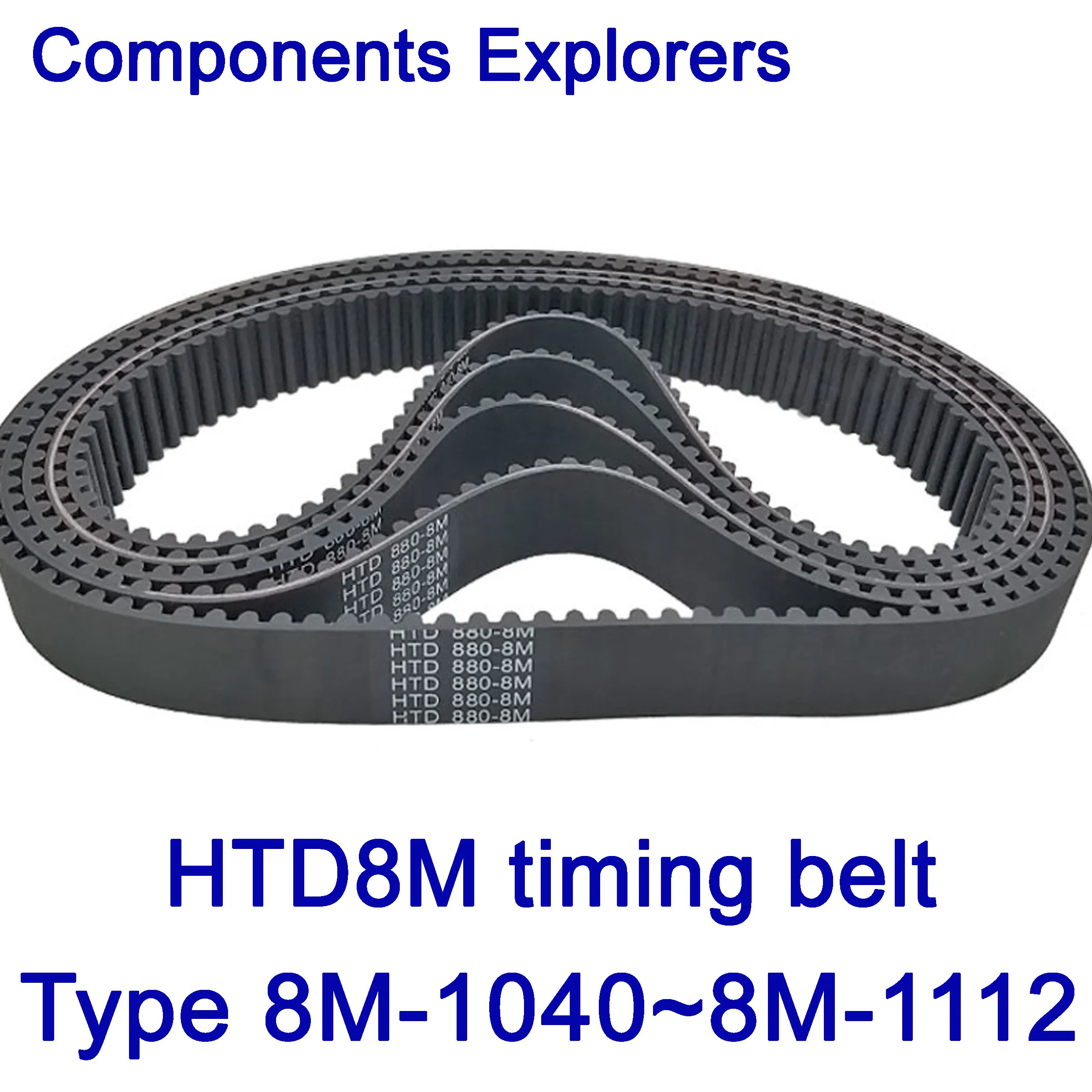 

HTD8M Closed Loop Rubber Belts synchronous belt width 10/15/20/25mm HTD 8M-1040/1048/1056/1064/1072/1080/1088/1096/1104/1112