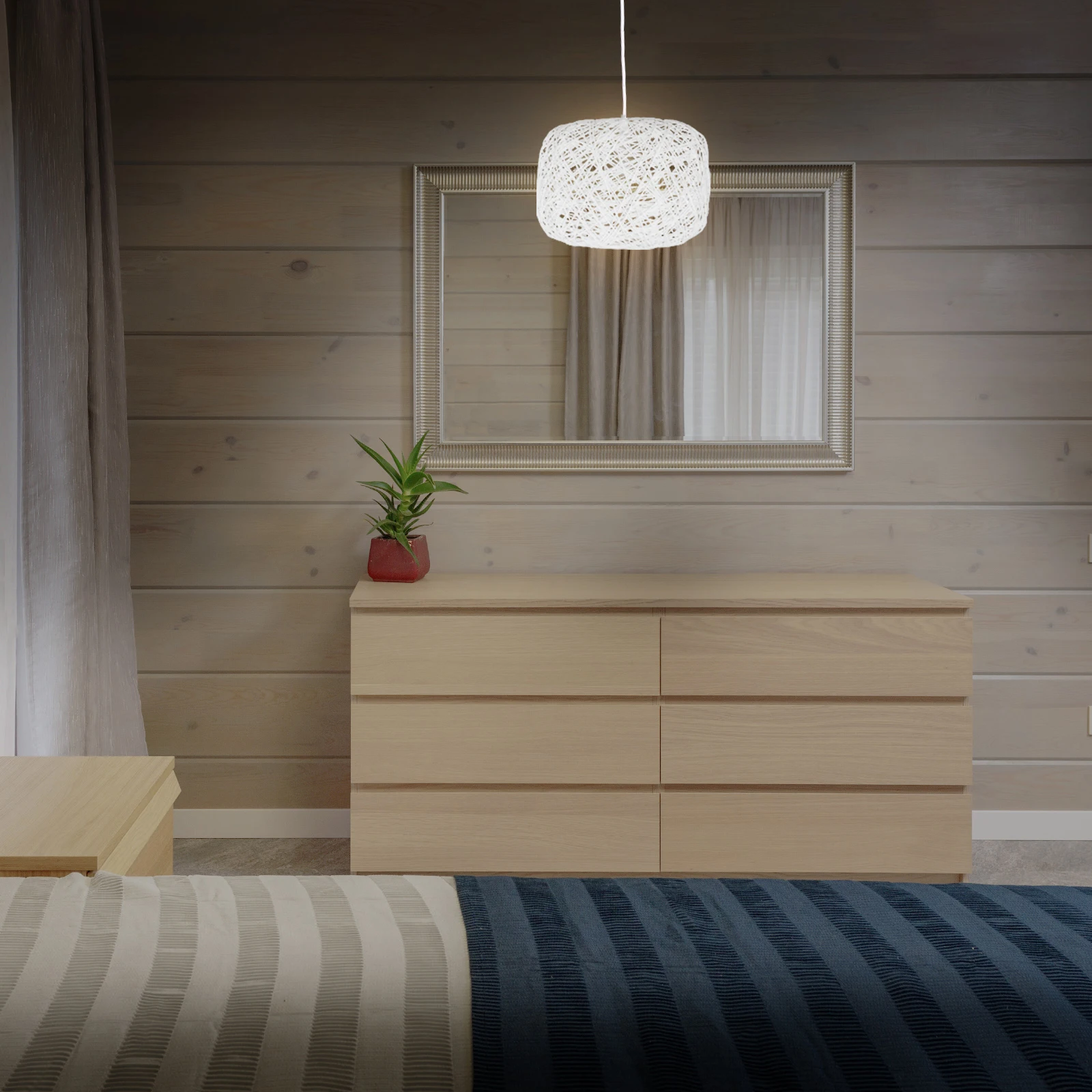 

Rattan Woven Light Shade Pendant Lamp ange 20cm Bedroom Study Living Room Cafe Decor Braided Vine Ch High