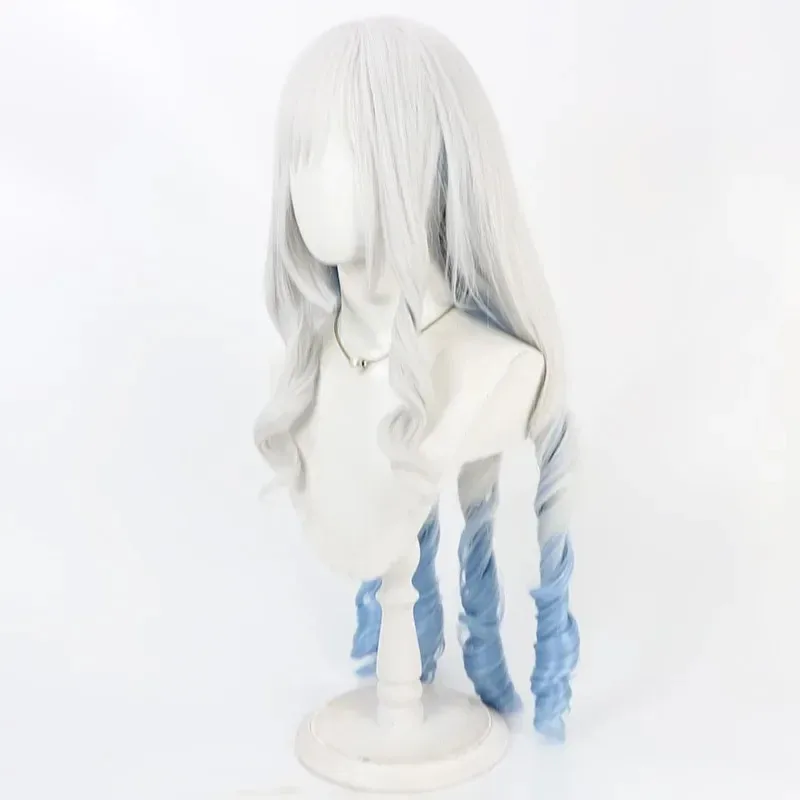 CyAnime Aikatsu Shirogane 릴리 스타 코스프레 의상 그라데이션 듀얼 컬러 헤어 할로윈 파티 역할 놀이 가발 + 무료 모자