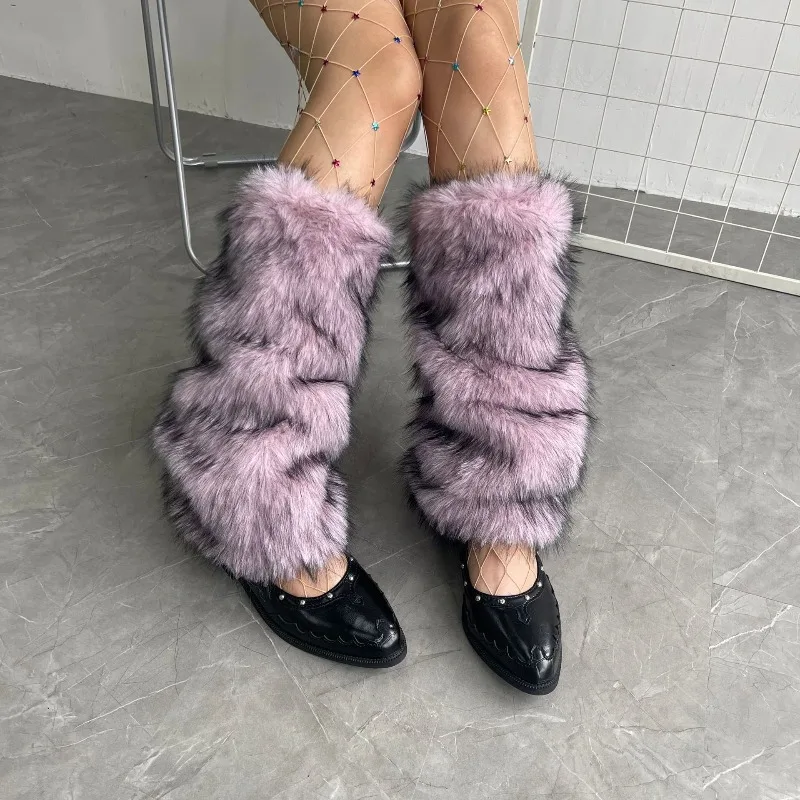 

Y2k меховые утепленные гетры из кроличьей шерсти, плюшевые носки, готические леггинсы, ботинки, чехол в стиле Харадзюку, аксессуары для вечеринок в ночном клубе