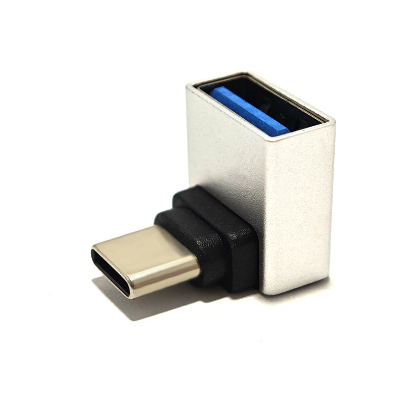 Type C Male To USB Female Converter OTG type-c To USB 90 Degrees Elbow Right Angled USB C Extension Connector for Laptop Phone