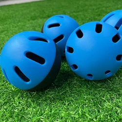 3PCS Baseball Practice Balls 74MM Super Soft Indoor & Outdoor Auxiliary Balls EVA Hollow Hole Balls Black & Blue Duplicates