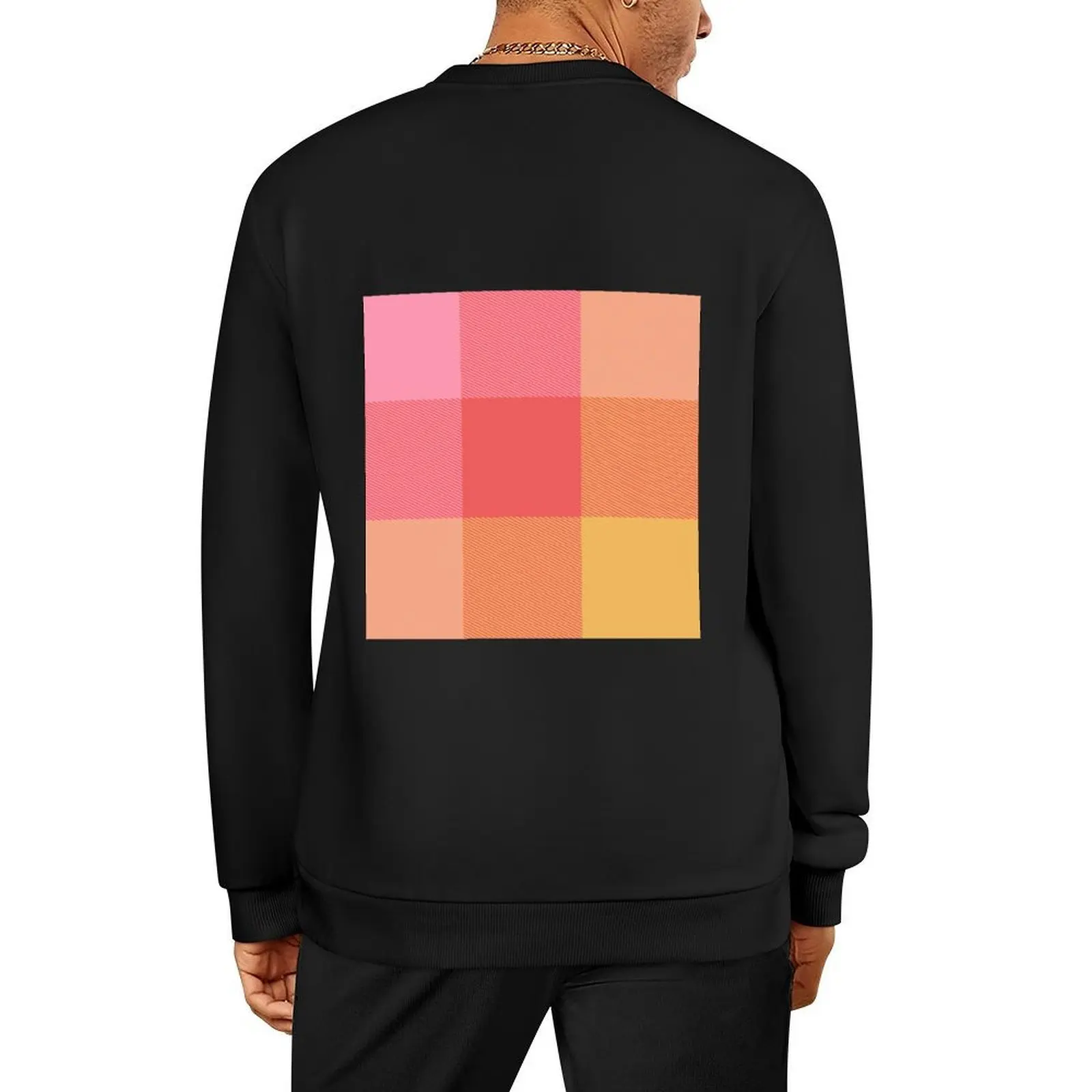 

Vivid Pink, Yellow and Orange Plaid Pullover men's coat men wear men's clothes blouse new hoodies and sweatshirts