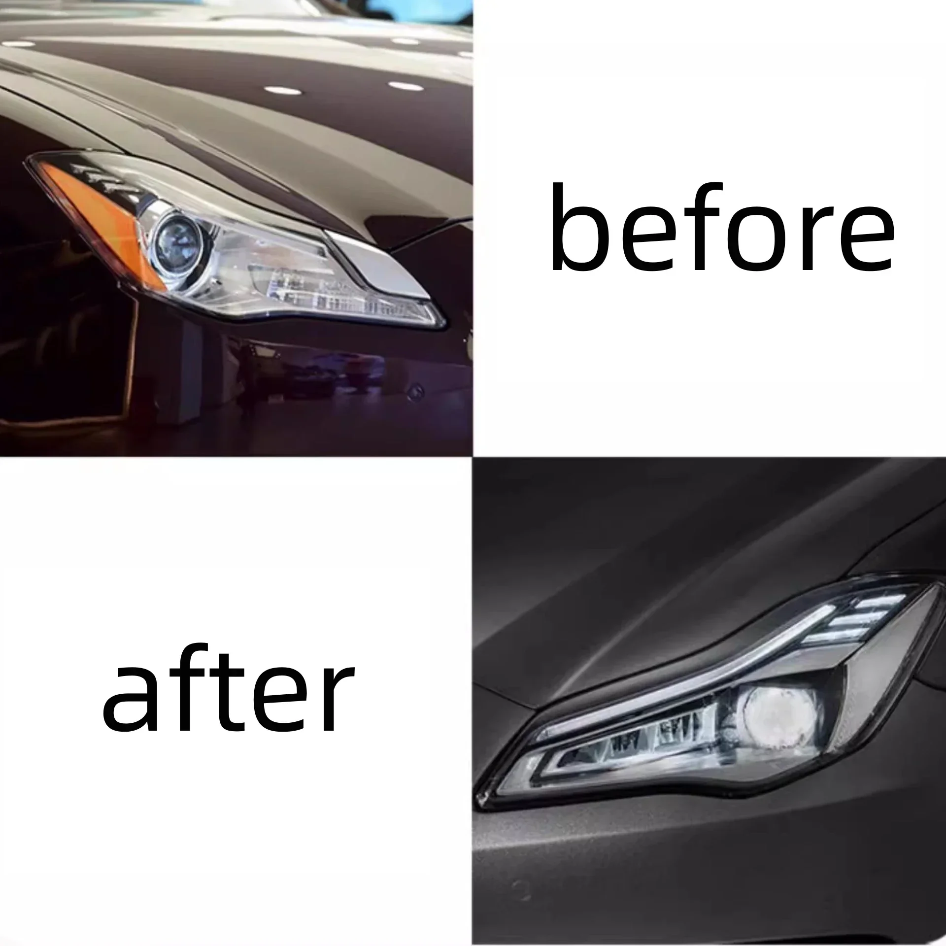 مجموعة مصابيح أمامية LED لمازيراتي كواتروبورتي 13-17 تم تعديله إلى إشارة الانعطاف النهارية النهارية ذات الطراز الجديد