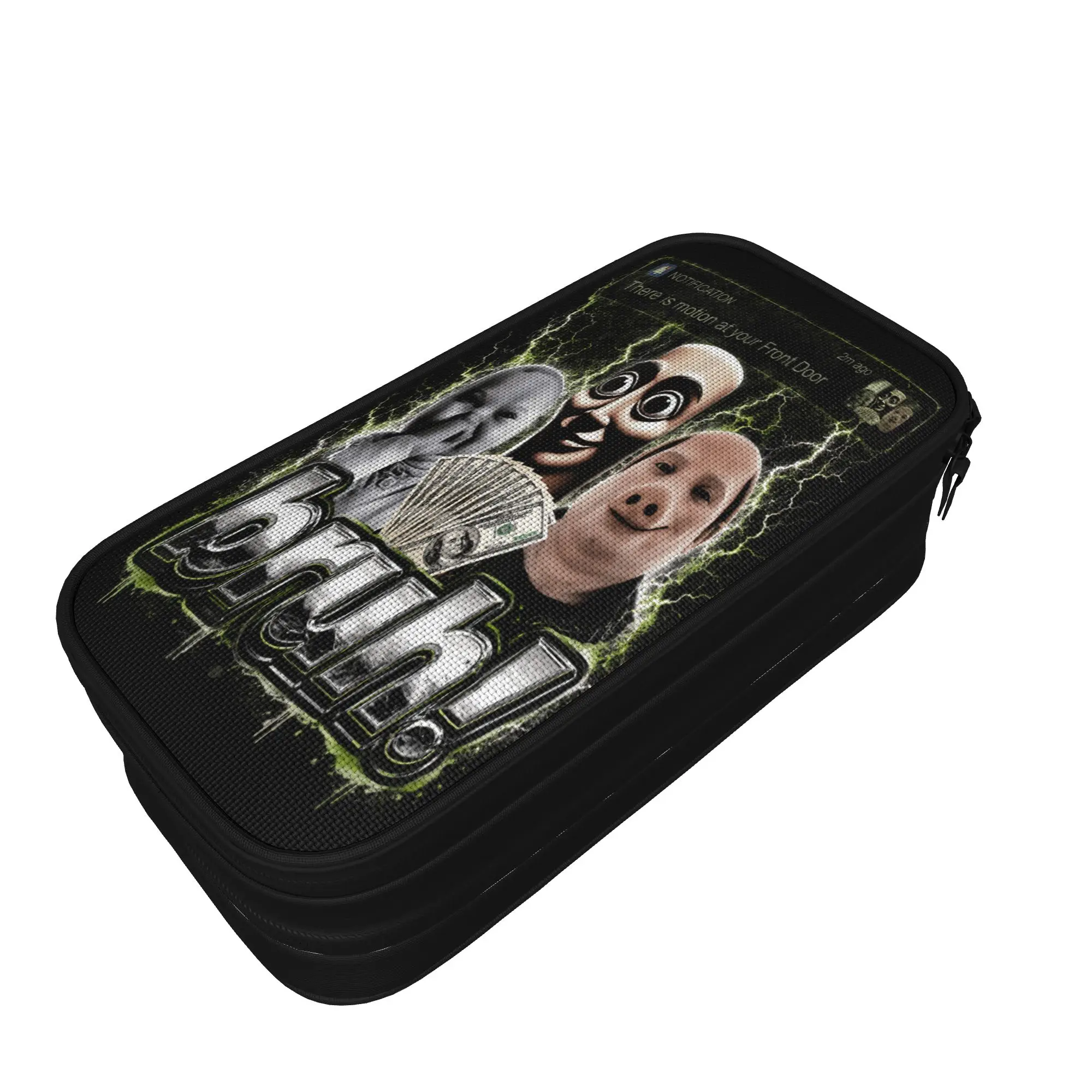 Motion At Your Front Door Tung Sahur John Pork Ai Baby Meme Pencil Case School Pencil Cases Canvas Boy Fashion College Pen Box