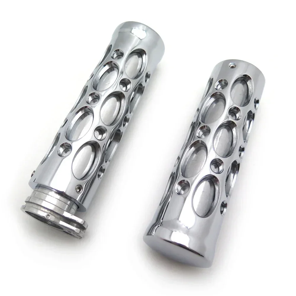 Hand Grips 22mm for Honda CBR 600 900 929 954 1000 RR,Suzuki GSXR Hayabusa All Models and Year Motorcycle Parts Chrome view 5