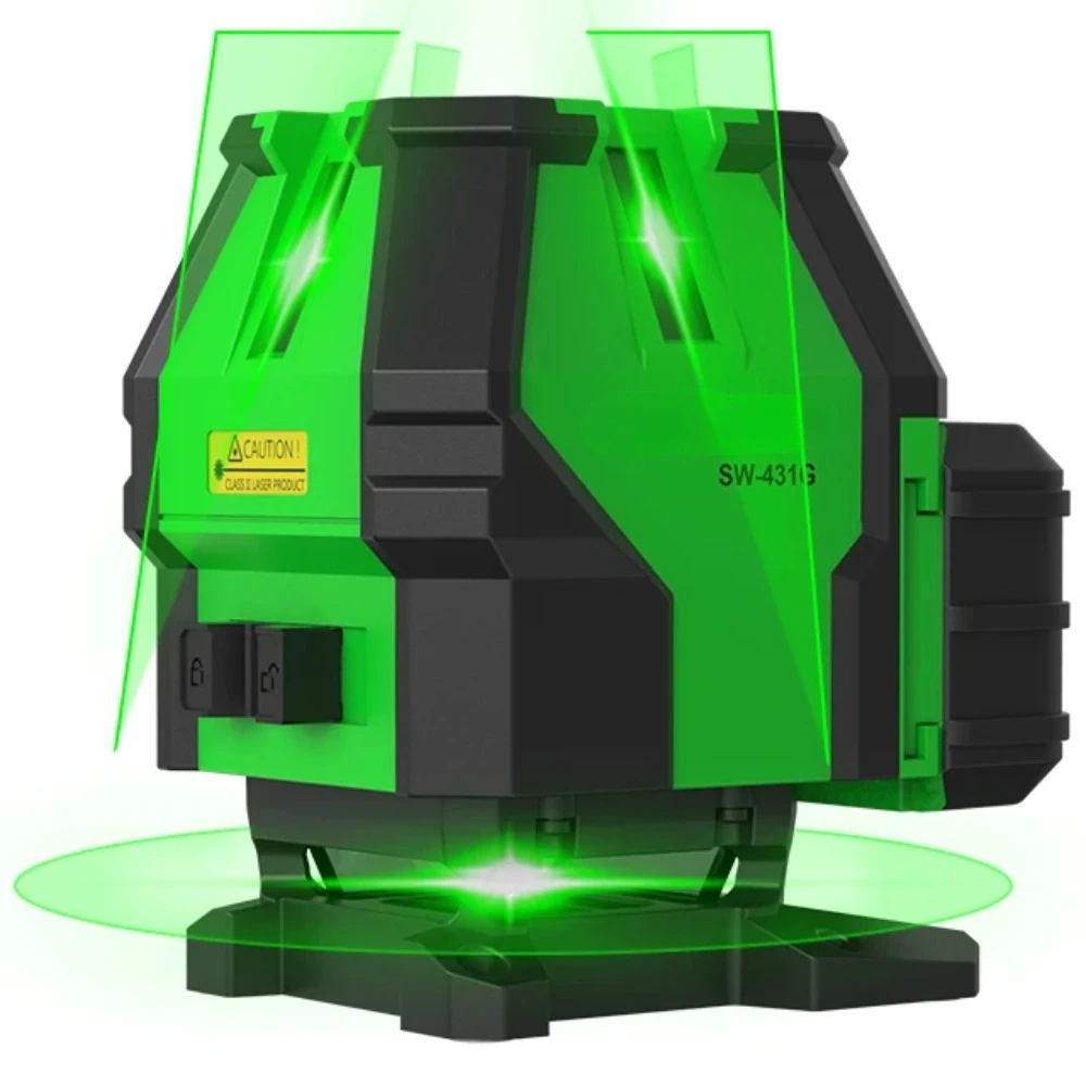 5 Lines 3d Laser Level 3 Cross Line Laser Level Green Beam Lines Multifunction Remote Control with Li-ion Battery