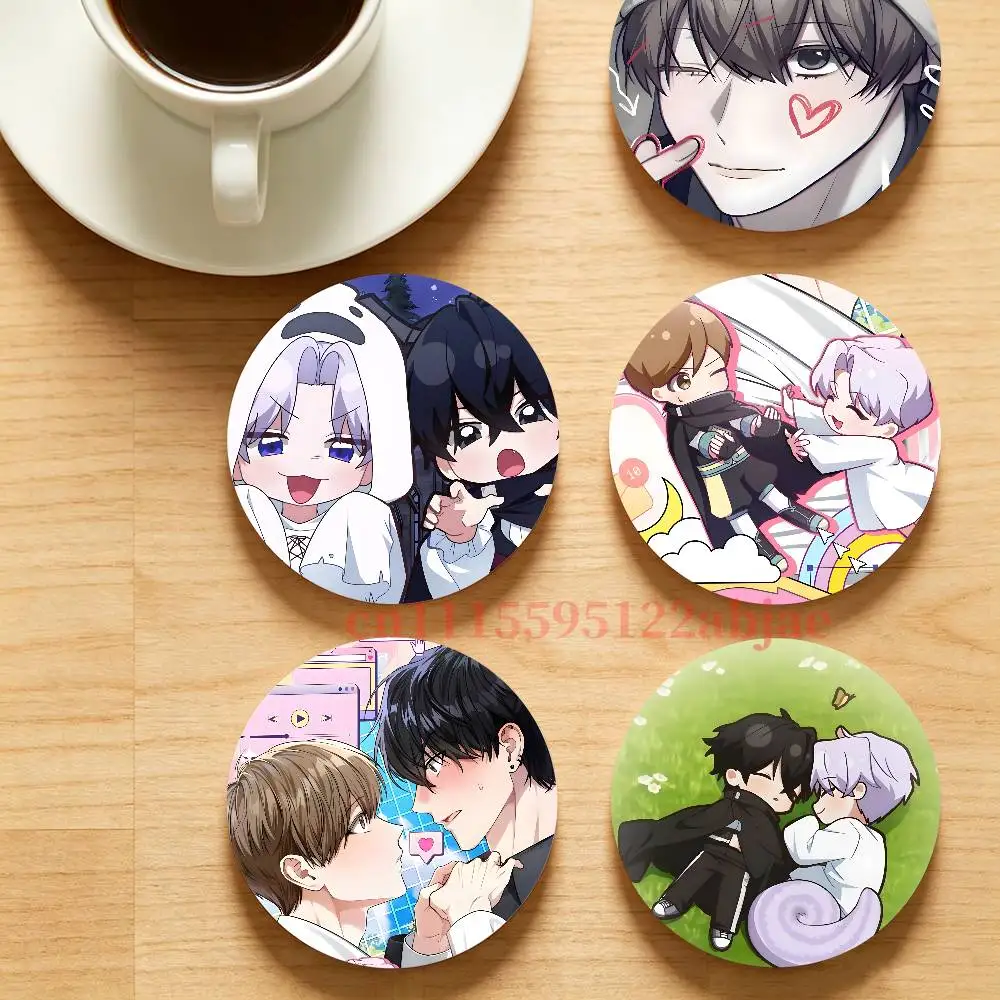 N-Neighbor Guild Member BL Wooden Cup Mat Cappuccino Vodka Juice Water Coaster for Flower Shop