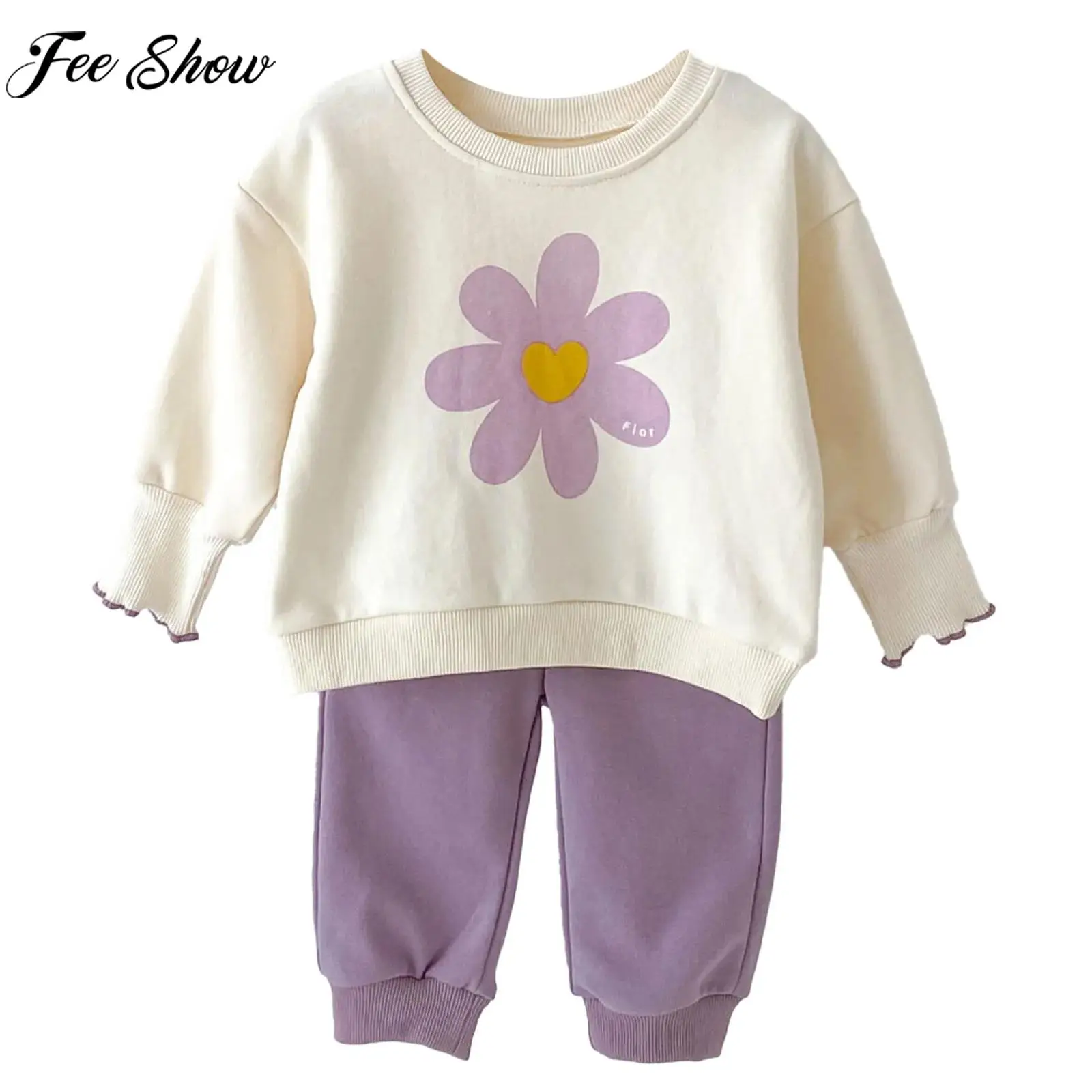 

Весенне-осенний повседневный спортивный костюм для маленьких девочек, толстовка с длинными рукавами и брюками, универсальный наряд для повседневной школы, спортивная домашняя одежда