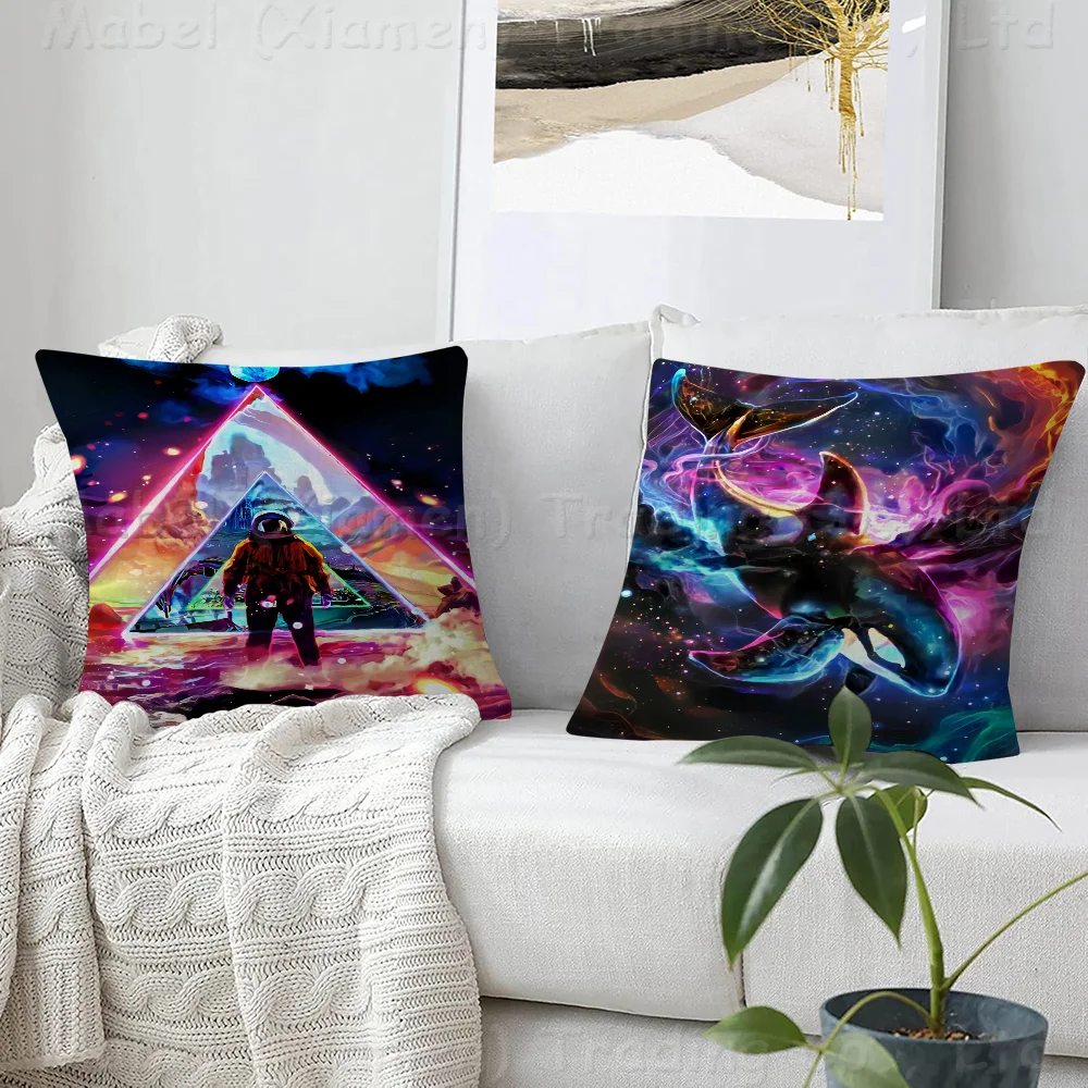 

Astronaut In Colorful Space 45*45cm Cushion Cover Pillow Cover Decor Pillowcase Home Pillowcase For Couch Pillow