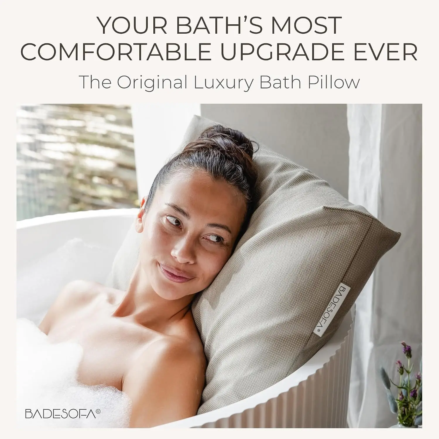 ® Luxury Full Body Bath Pillows for Tub Set in Beige