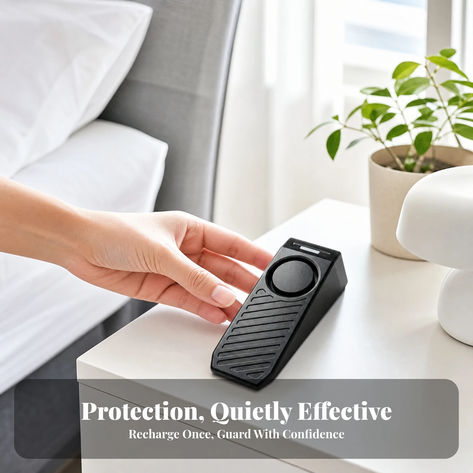 Door Stop Alarm with Type-C Charging Portable Rechargeable Door Stop Alarm Security Device Non-Slip Anti-Theft