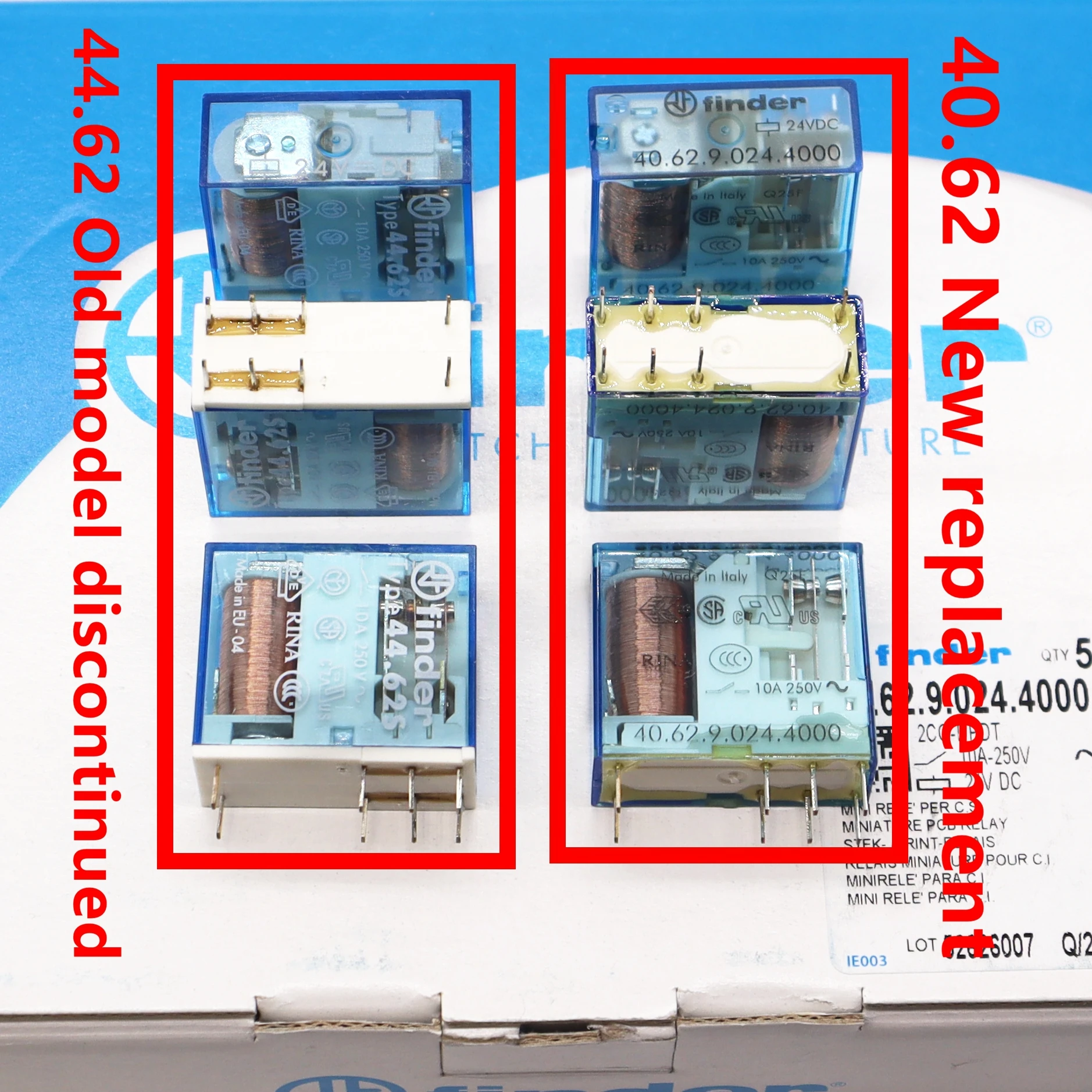 FINDER 100%-NEW 44.62S 24VDC 40.62.9.024.4000 40.62.7.024.4000 24VDC 10A 8PIN 2CO RELAY original