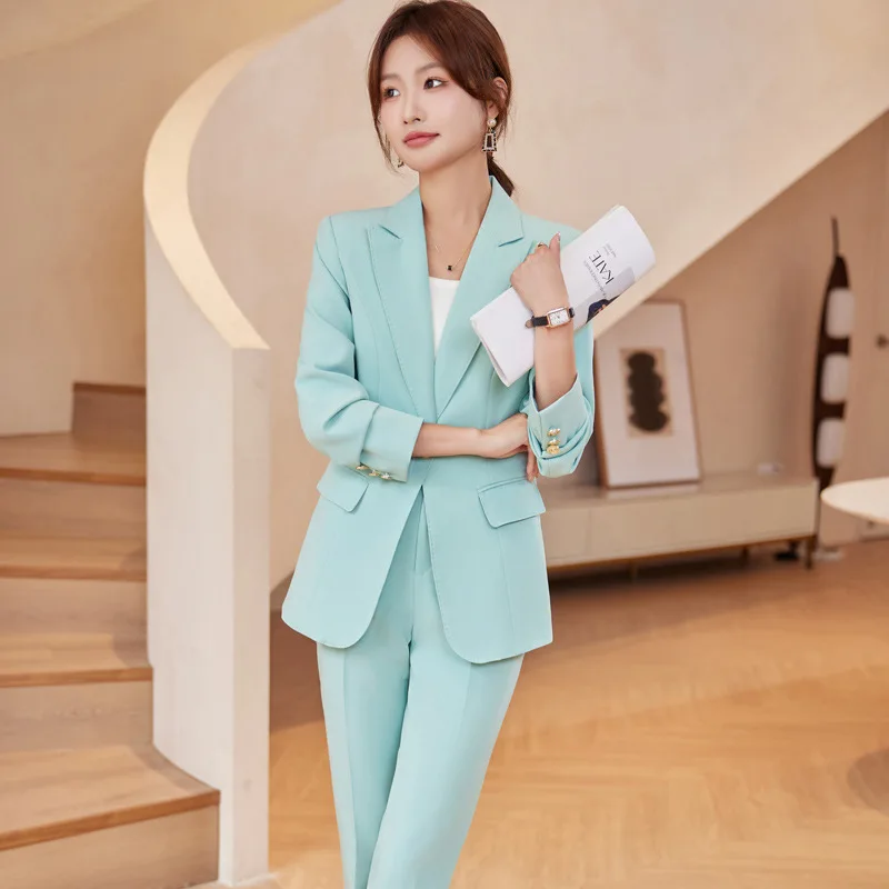Uniform Designs Pantsuits Formal Women Business Work Wear Suits Professional Office Styles with Pants and Jackets Coat Blazers