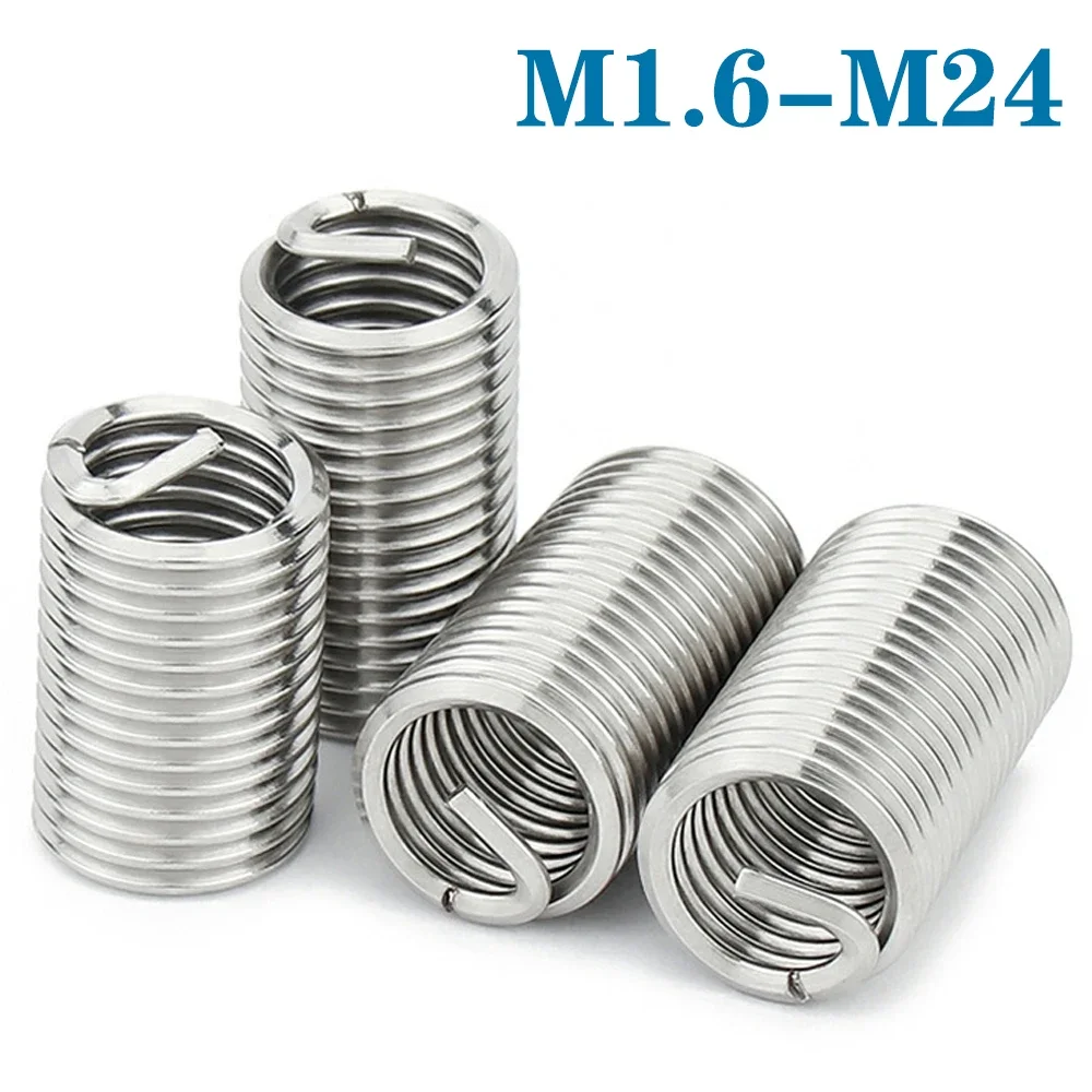 

M1.6 M2 M2.5 M3.5 M4 M5 M6 M8 - M24 Stainless Steel Thread Inserts Coiled Wire Helical Screw Bushing Sleeve Thread Repair Insert