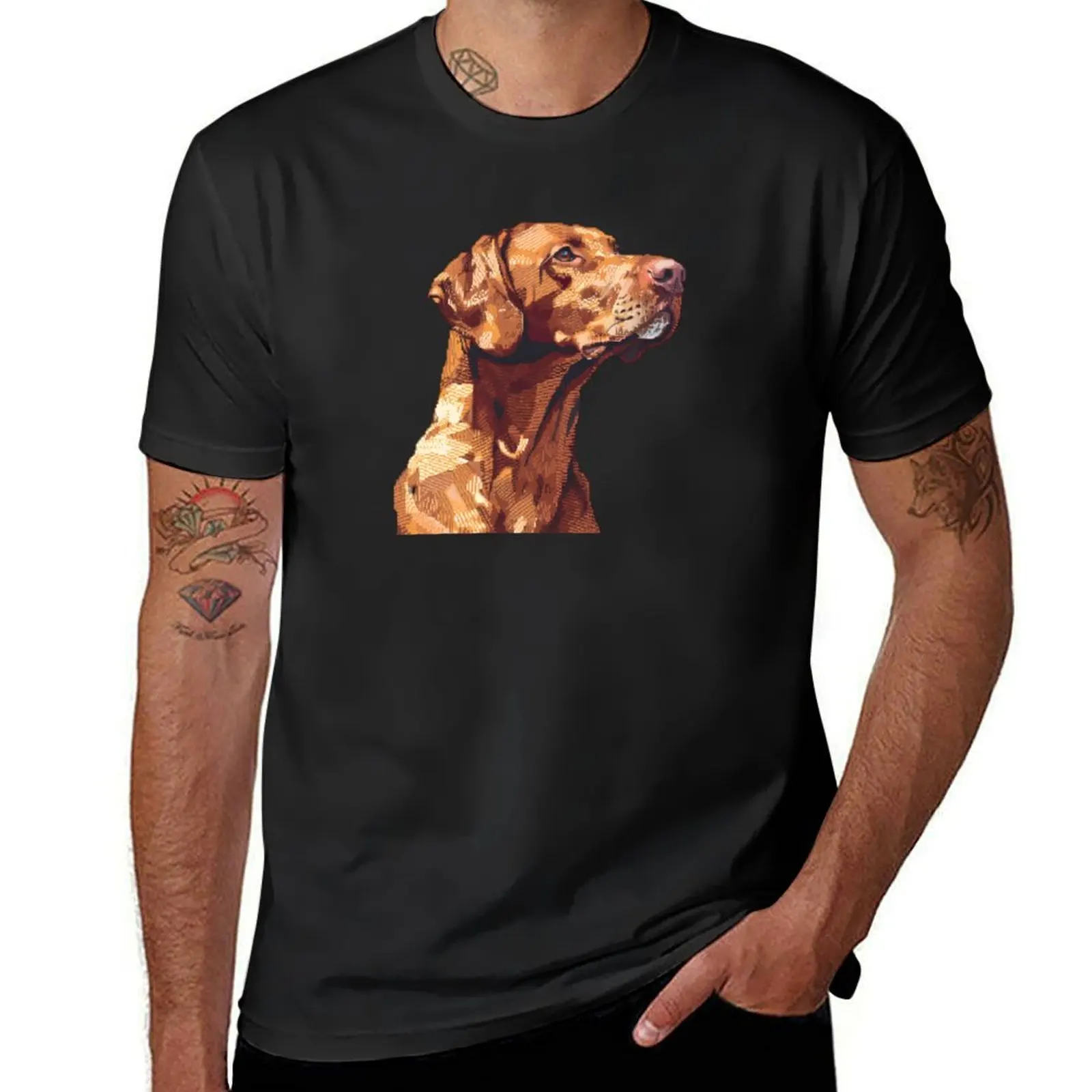 16-bit Pixel Art Vizsla T-Shirt blacks for a boy vintage summer tops mens graphic t-shirts pack