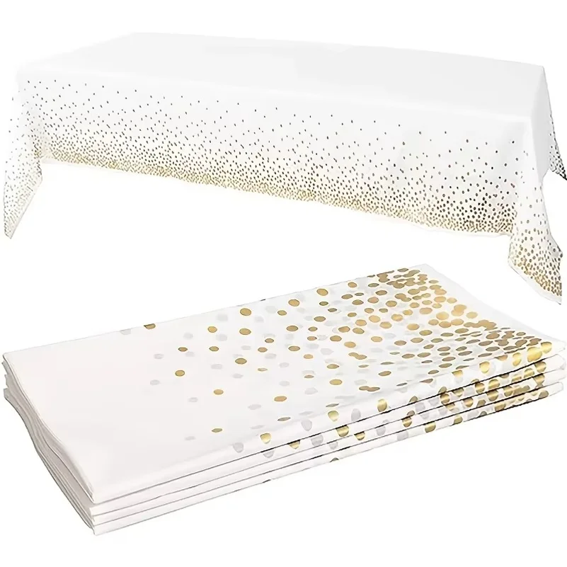 Elegant Dot Disposable Tablecloth, 137 X 274cm - Ideal for Birthday Parties Weddings Youngsters Showers and Special Occasions