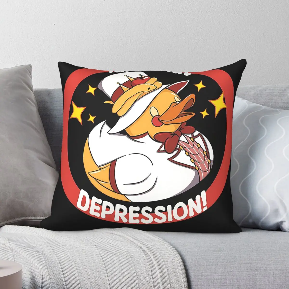 Lucifer Rubber Ducky Square Pillowcase Polyester Linen Velvet Printed Zip Decorative Throw Pillow Case Home Cushion Cover