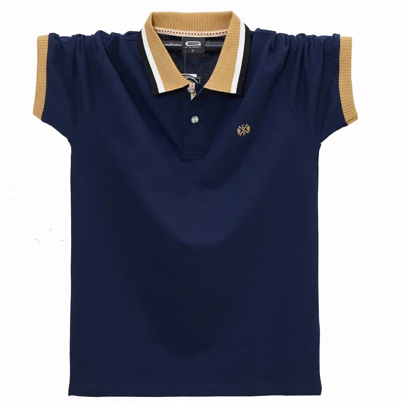 Men's Short-sleeved T-shirts Summer Casual Polo Shirt Lapel Solid Colour Business Men's Breathable