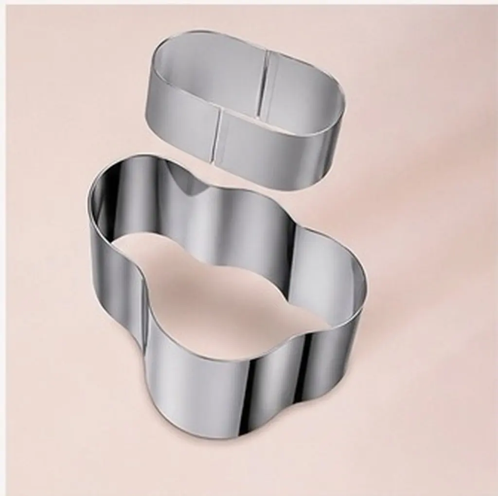Heavy Duty Stainless Steel Mold with Pusher for Cakes Cookies Biscuits Sushi Rice Fruits Vegetables Dessert Shaping Baking Tool