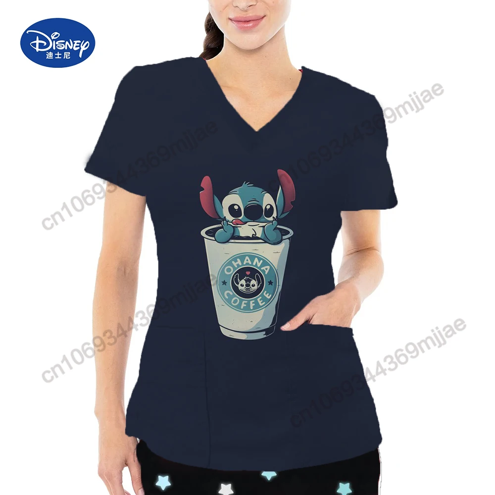 

Disney Pocket V-Neck Women Top Y2k Women's -shir T Shirt Y2k Tops Korean Fashion Woman Blouse 2023 Funny T Shirts One Pieces Yk2