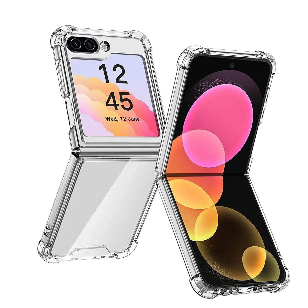 Handyhülle für Samsung Galaxy Z Flip 8 7 FE 6 5 4 Flip6 Flip5 Flip4 Klar Transparent Acryl Hartplastik Rückseite TPU Schutzhülle – Detail 1