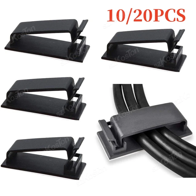 Samoprzylepny organizer do kabli Zaciski do kabli Uchwyt do zarządzania zaciskami Samochodowy kabel USB do transmisji danych Dekoracyjny menedżer nawijania kabli