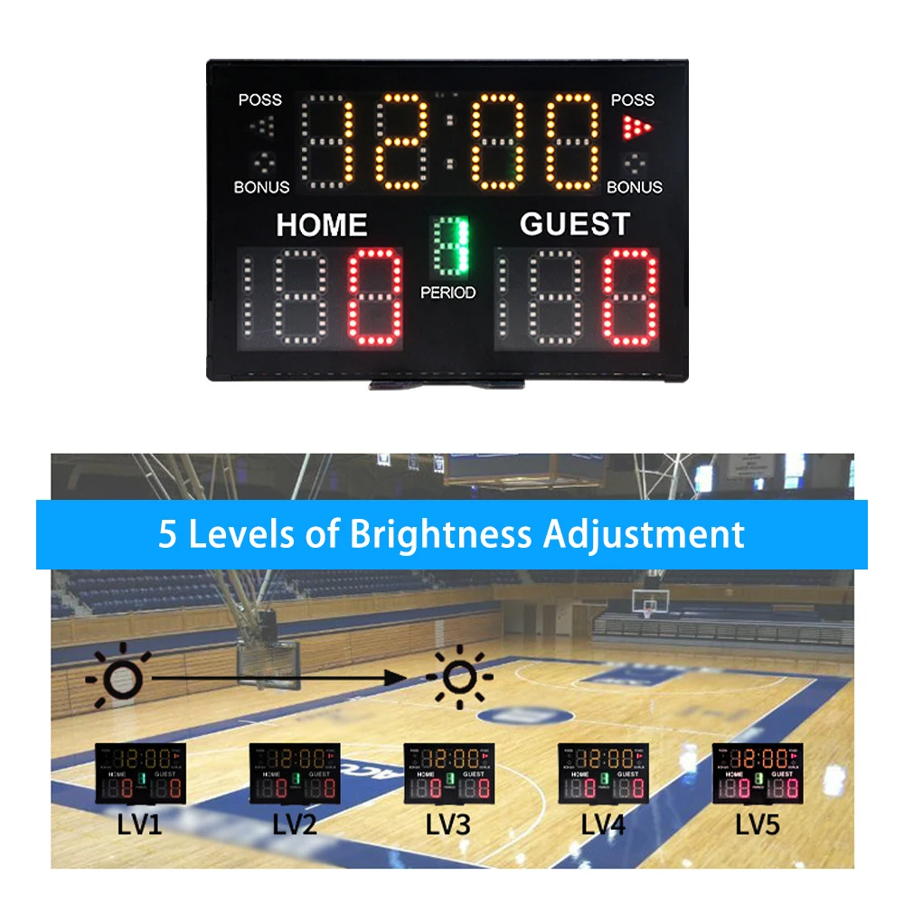 Indoor Digital LED Scoreboard Tabletop Score Board for Basketball Volleyball Tennis Boxing Match Game