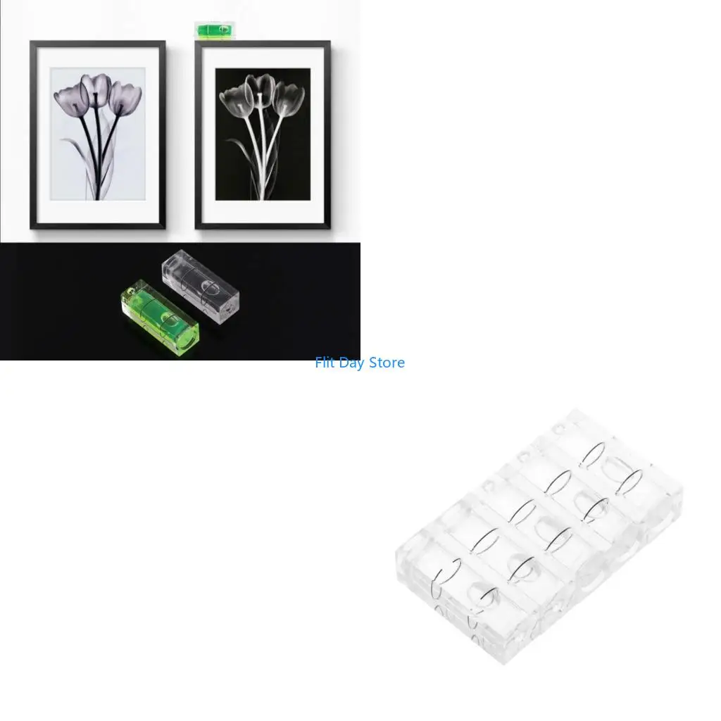 F92C 5Pcs Small Bubble Level Frame 10x10x29mm Mini Square  Level /White