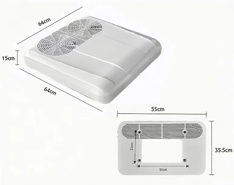 Wholesale DC 12V/24V RV Rooftop Electric Parking Air Conditioner For Trucks 1800W/2200W Cooling Capacity R134a