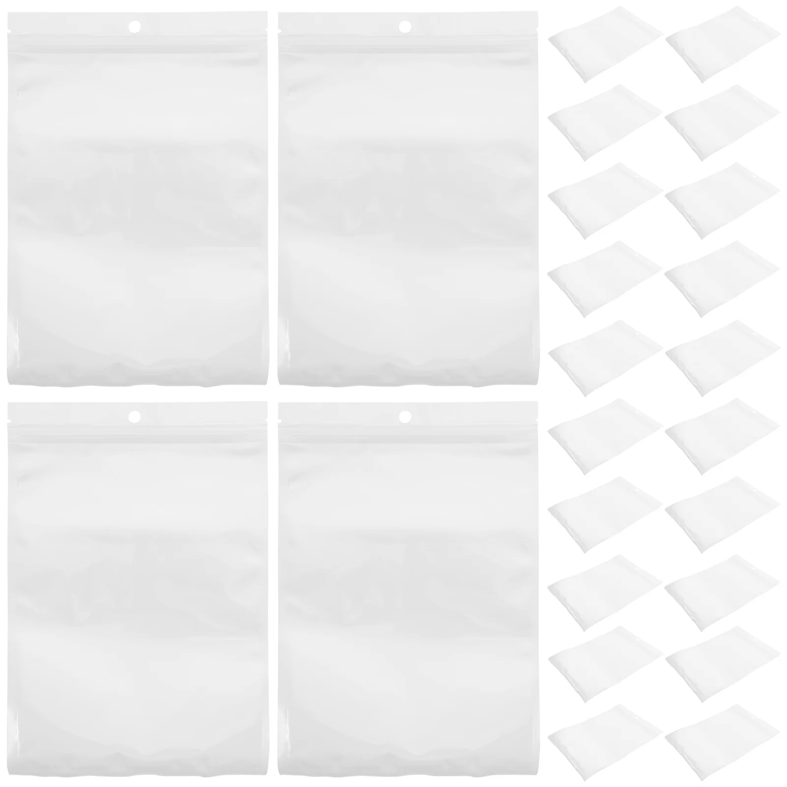 

100 Pcs Clear Earrings Bag 16x24cm White Pearl Film Self Sealing Jewelry Packaging PouchesReusable Storage Bags