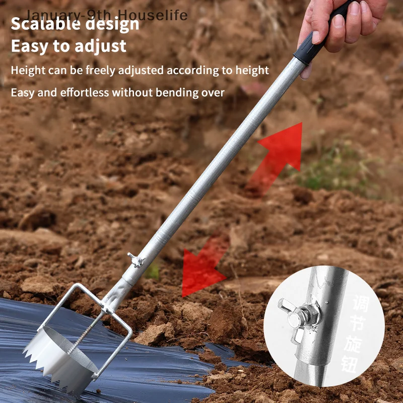 Metal Stainless Steel Greenhouse Film Punch Retractable Hole Opener Gardening & Planting Tools