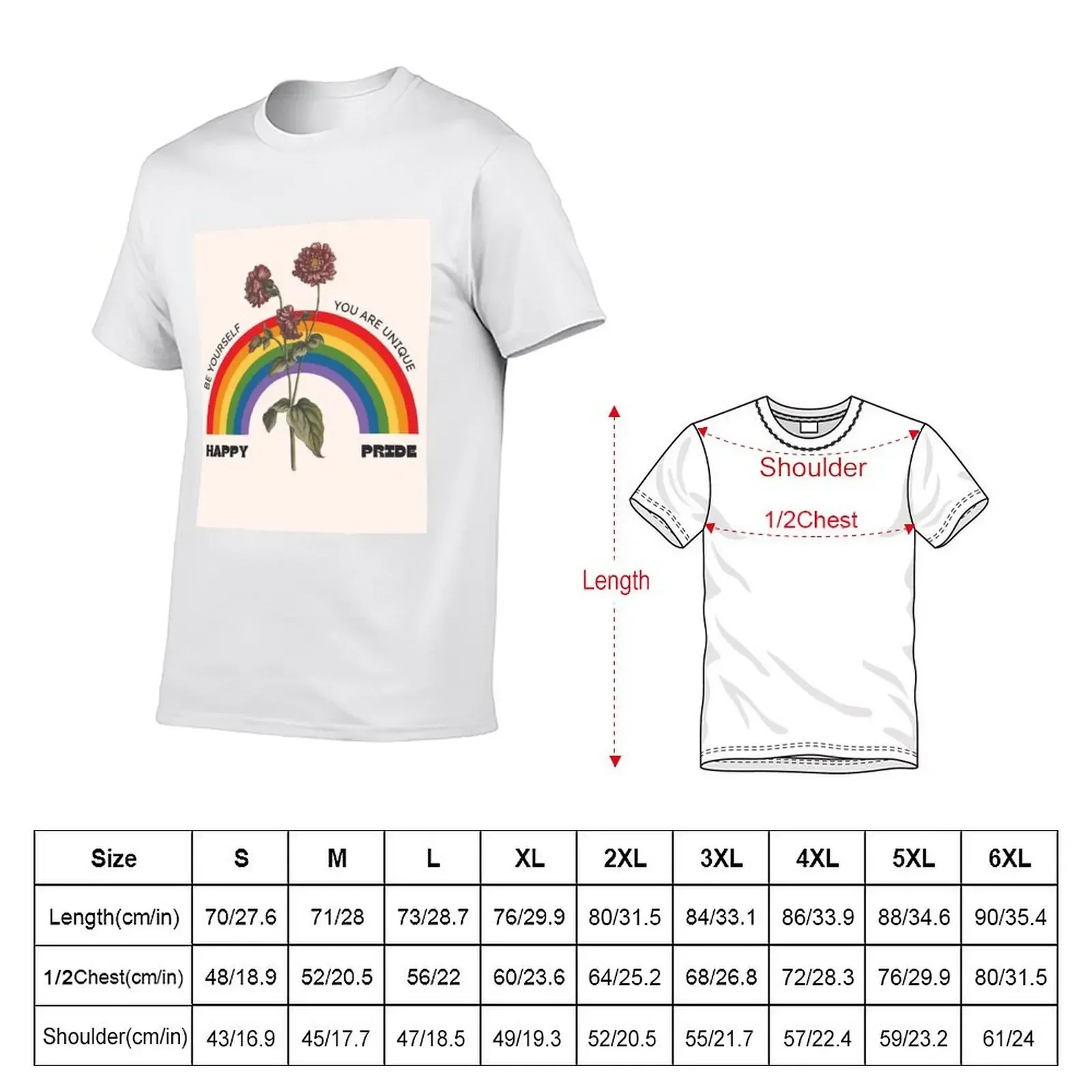 Mauve Carnations Rainbow Pride T-Shirt plain plus size clothes boys whites tee shirts for men