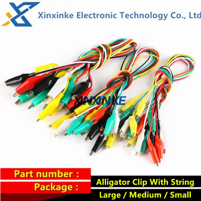 

10 Pieces Small Medium Large Double Head With Line Crocodile Clip Test Line Repair Link Line 50CM