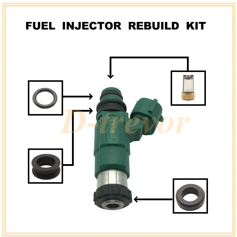 Fuel injector nozzle repair kit for INP-782 INP-783 for 2001-2003 Mazda 2.0L I4