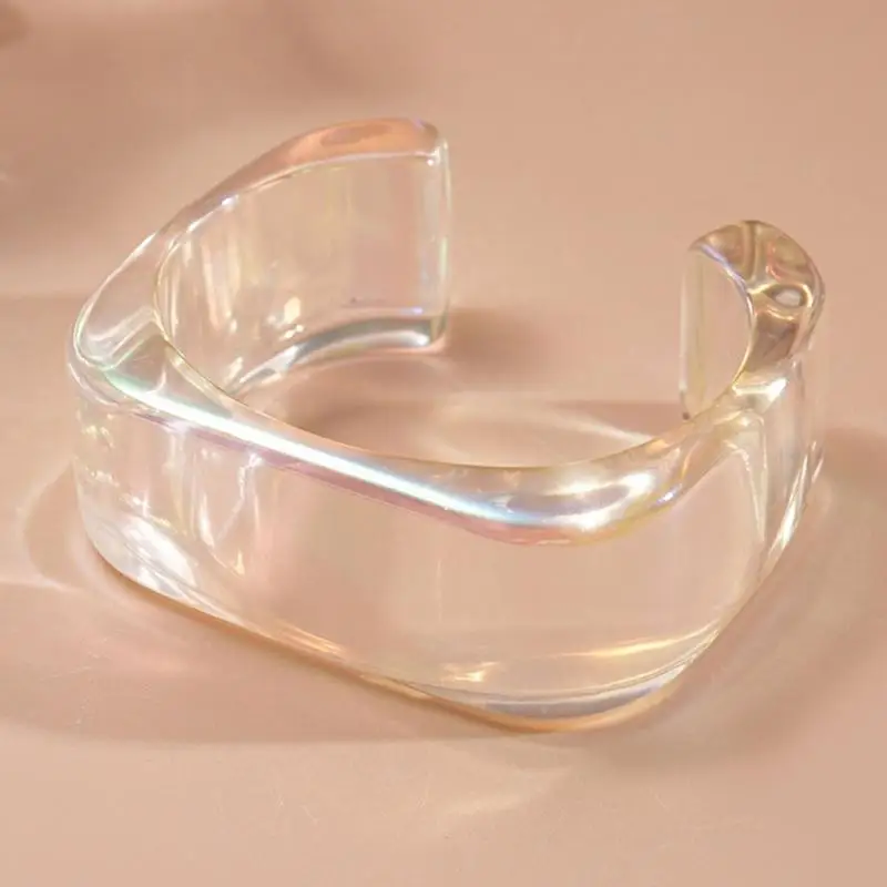 

P9FE универсальный геометрический браслет неправильной формы с акриловой переливающейся отделкой, одежда, стильный аксессуар,