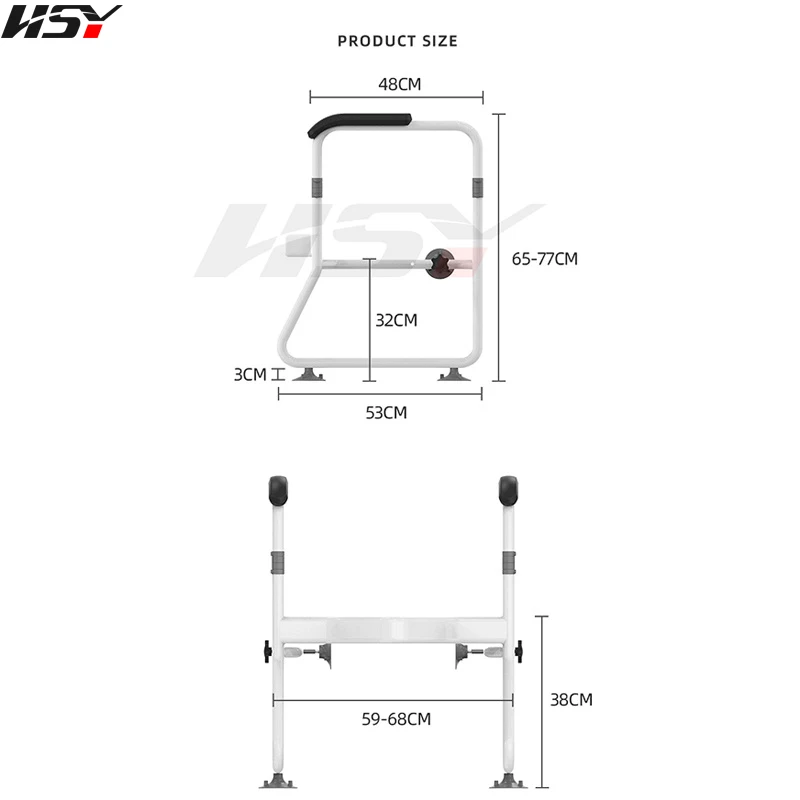Stojak na podłokietnik toaletowy Rama bezpieczeństwa dla osób starszych Uchwyt toaletowy dla osób starszych i osób niepełnosprawnych Poręcz toalety