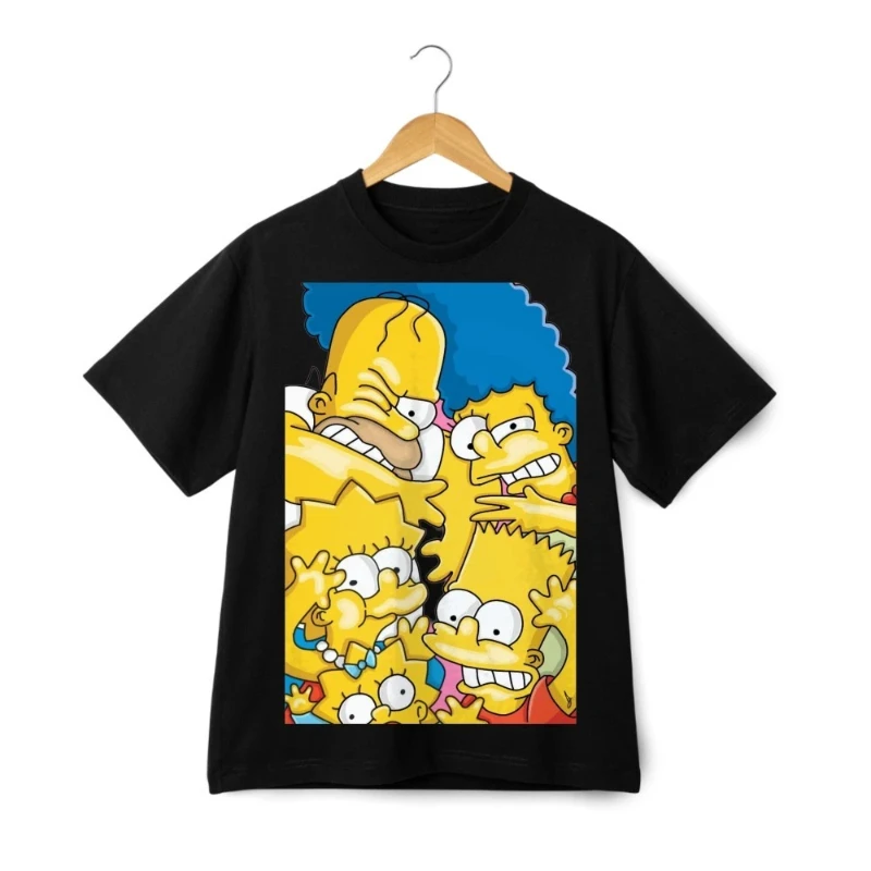 The Simpsons T-Shirt, lustiges The Simpsons Geschenk-T-Shirt, Simpsons Family Fight Grafik-T-Shirt – Cartoon Mashup Streetwear Unisex-T-Shirt