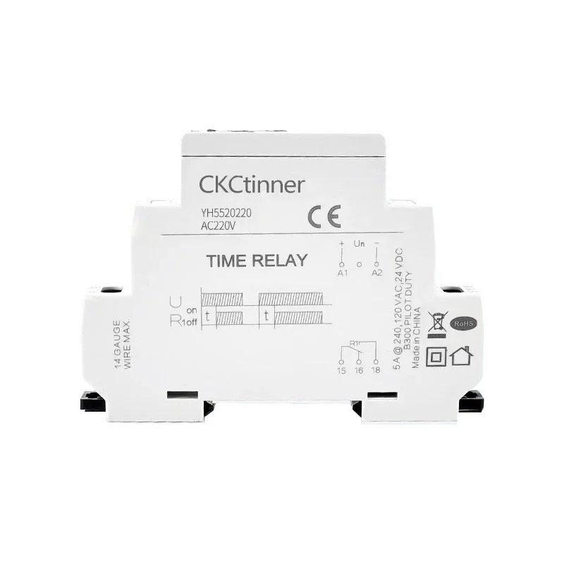 Power on/off Delay Time Relay AC220V AC/DC12V-240V SPDT DPDT Output 1 Sec~10 Days Adjustable 1 ON 1 OFF 2 ON 2 OFF Rail Type