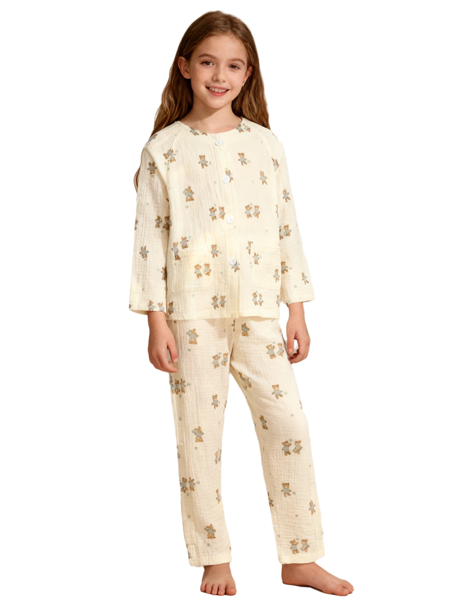 120-150cm-kids-post-fracture-nursing-suit-bedridden-patient-clothes-full-opening-care-outfit-easy-wear-top-pants