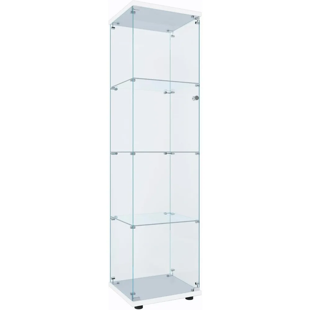 Curio Cabinet Glass Display Case for Collectibles Cabinet Display Cabinet with Door 4-Shelf Display Shelves Showcase, Cabinets