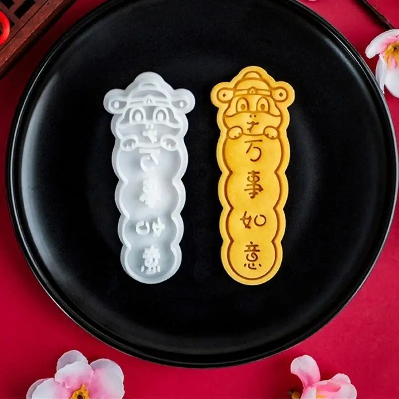 

G6KF Chinese New Year Plastic Fondant Cookie Cutter Heat Resistant Biscuit Mold Ice Sugar Gourd Dessert Baking Mould