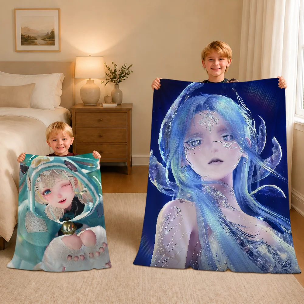 Cute Game Infinity Nikki Kawaii Blanket Warm Soft Plush For Sofa Living Room Nap Home Bedroom Travel Gift Flannel Pet Hogar