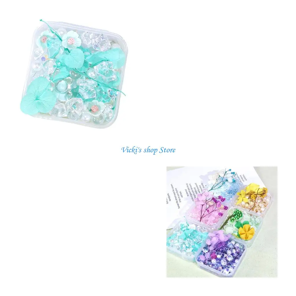 

Nature Inspired Resin Floral Display With Mixed Stones Pearls And Beads Dried Flower Glass Bead Gift For Indoor Decors